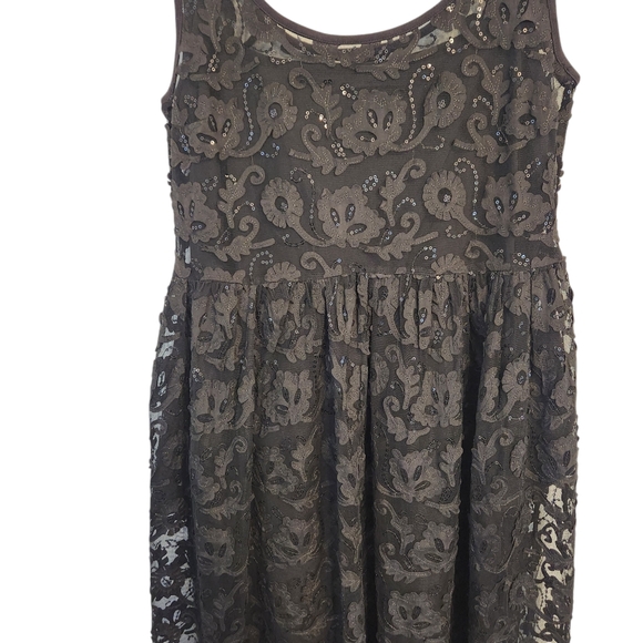 French Connection embellished mesh midi dress black with slip size 4 - Picture 6 of 11